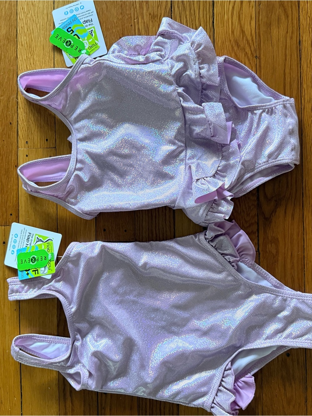 Flap Happy Lilac Shimmer One-Piece Swimsuits 18M NWT